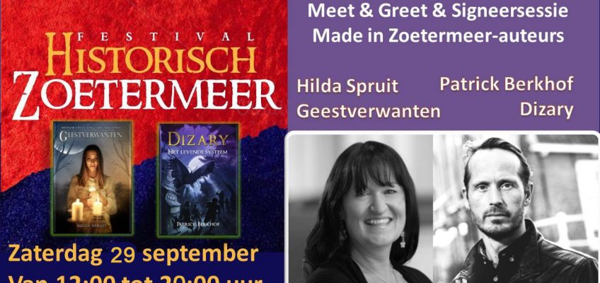 Dizary staat op Historisch Zoetermeer, fantasy made in zoetermeer, Patrick Berkhof, Hilda Spruit
