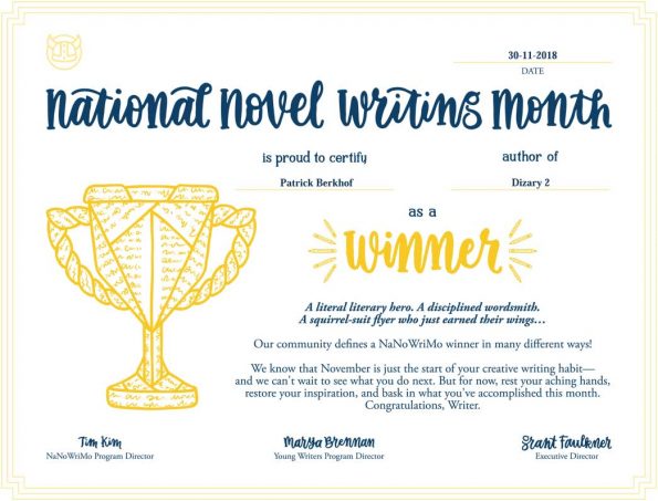 winner nanowrimo 2018 dizary 2 patrick berkhof