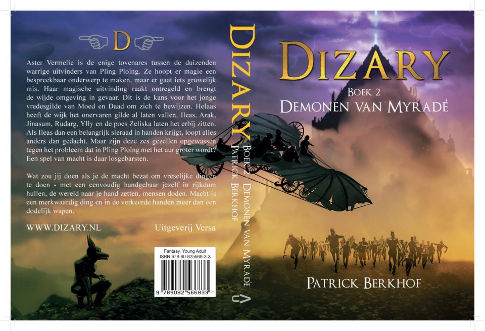 Cover van het boek Dizary boek 2 Demonen van Myradé. Door Patrick Berkhof