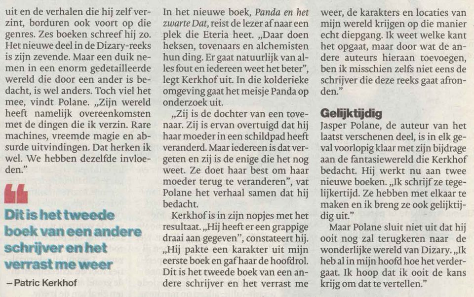 Jasper Polane, Panda en het zwarte Dat in het AD algemeen dagblad