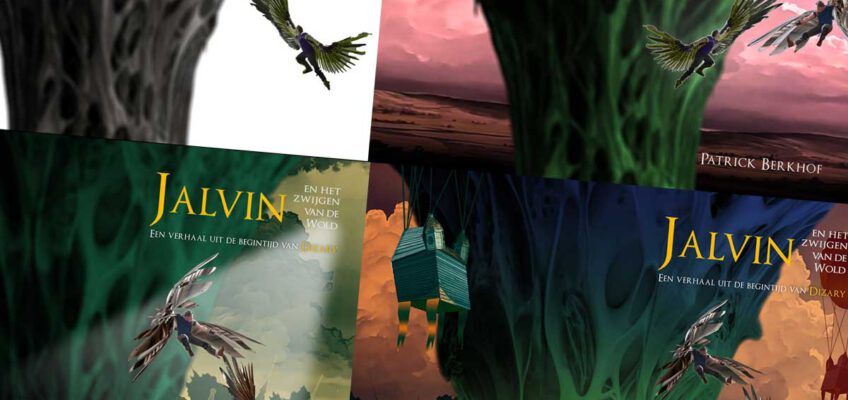 Jalvin en het zwijgen van de Wold. Boek 3. Project Dizary. Patrick Berkhof. fantasy art. cover illustration