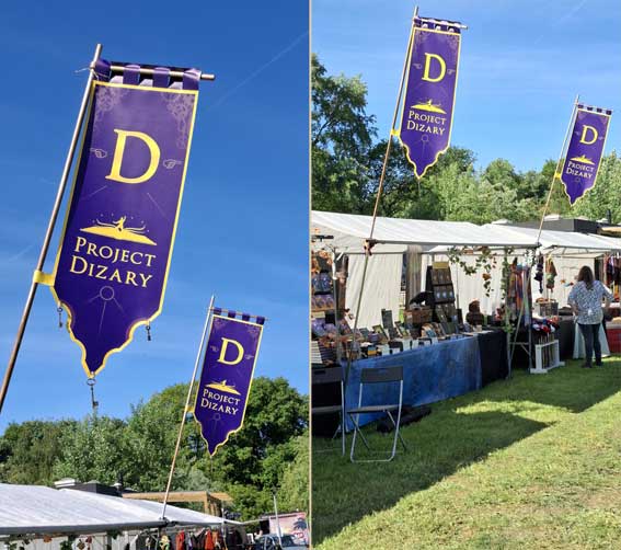 Project dizary banner. Vlag, wimpel, efteling. Grafisch ontwerp